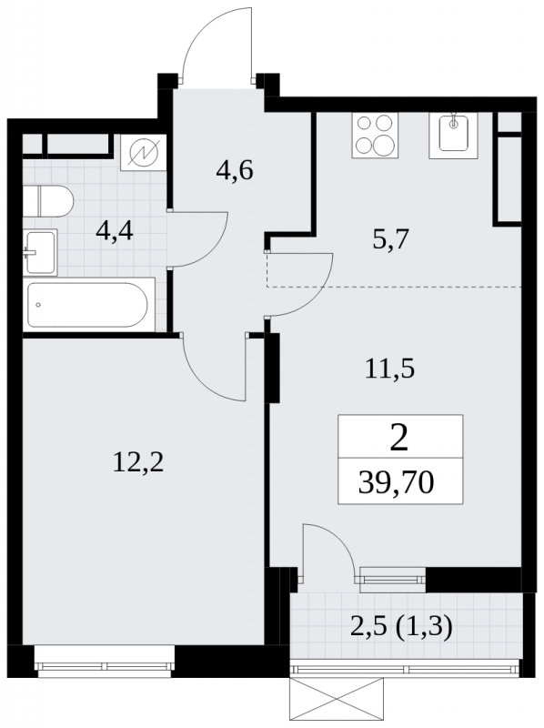2-комнатная квартира в ЖК Сиреневый Парк на 21 этаже в 7 секции. Сдача в 1 кв. 2024 г.