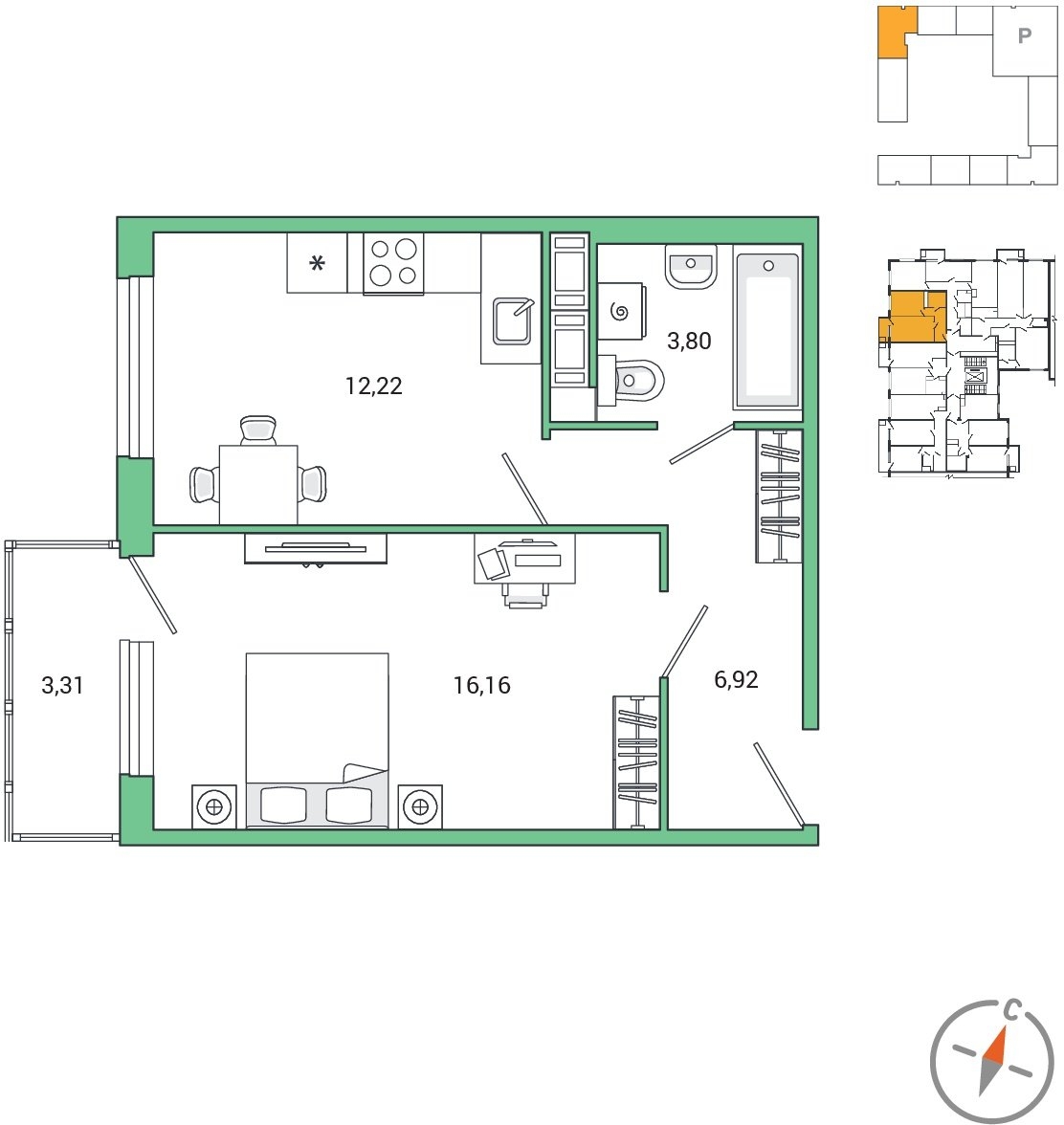 1-комнатная квартира с отделкой в ЖК Сиреневый Парк на 17 этаже в 9 секции. Сдача в 1 кв. 2024 г.