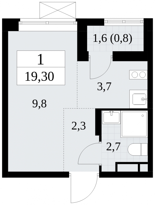 2-комнатная квартира в ЖК Turandot Residences на 8 этаже в 1 секции. Дом сдан.