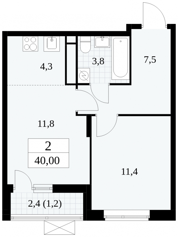 3-комнатная квартира в ЖК Событие на 30 этаже в 2 секции. Сдача в 1 кв. 2025 г.