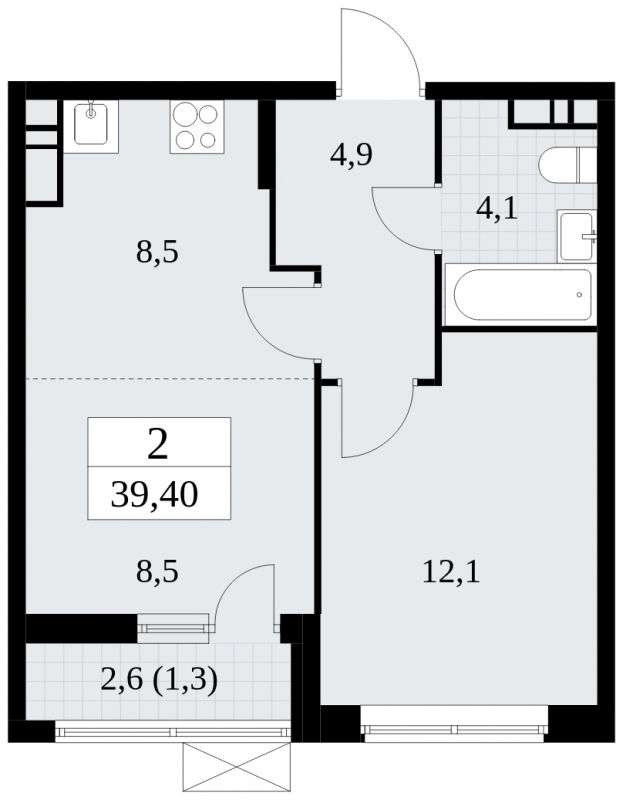 3-комнатная квартира в ЖК Событие на 13 этаже в 5 секции. Сдача в 4 кв. 2023 г.