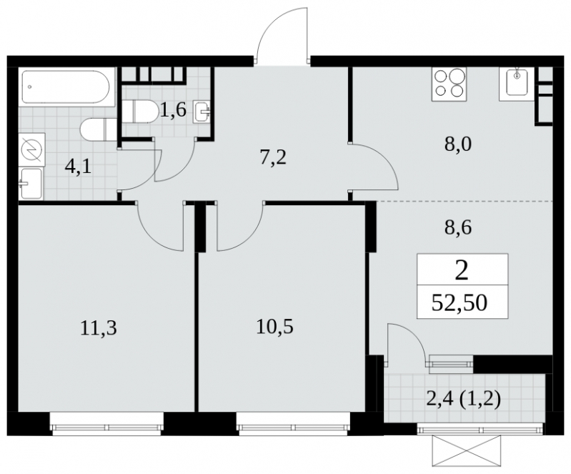 3-комнатная квартира в ЖК Событие на 31 этаже в 5 секции. Сдача в 4 кв. 2023 г.