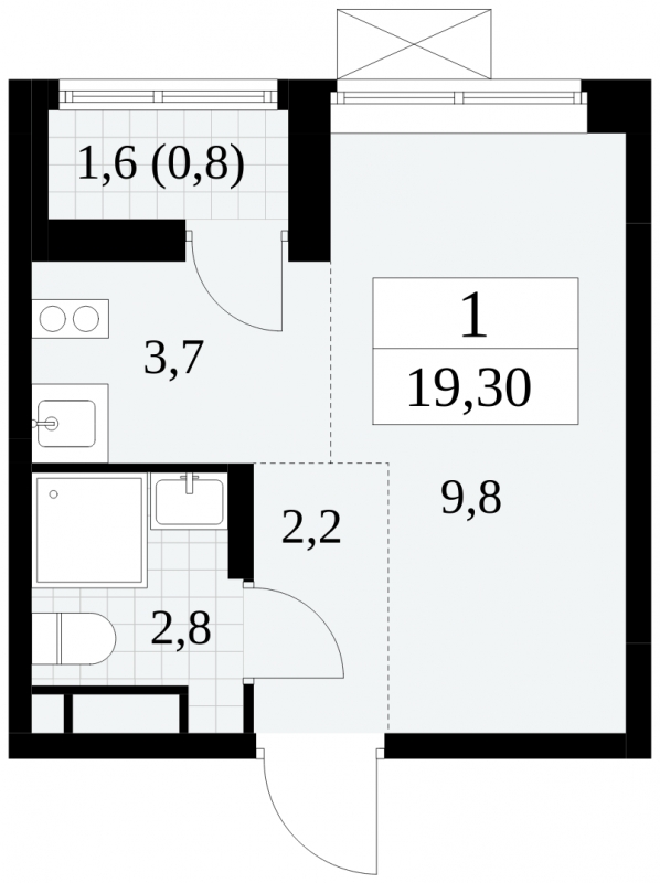 1-комнатная квартира в ЖК Событие на 28 этаже в 2 секции. Сдача в 1 кв. 2025 г.