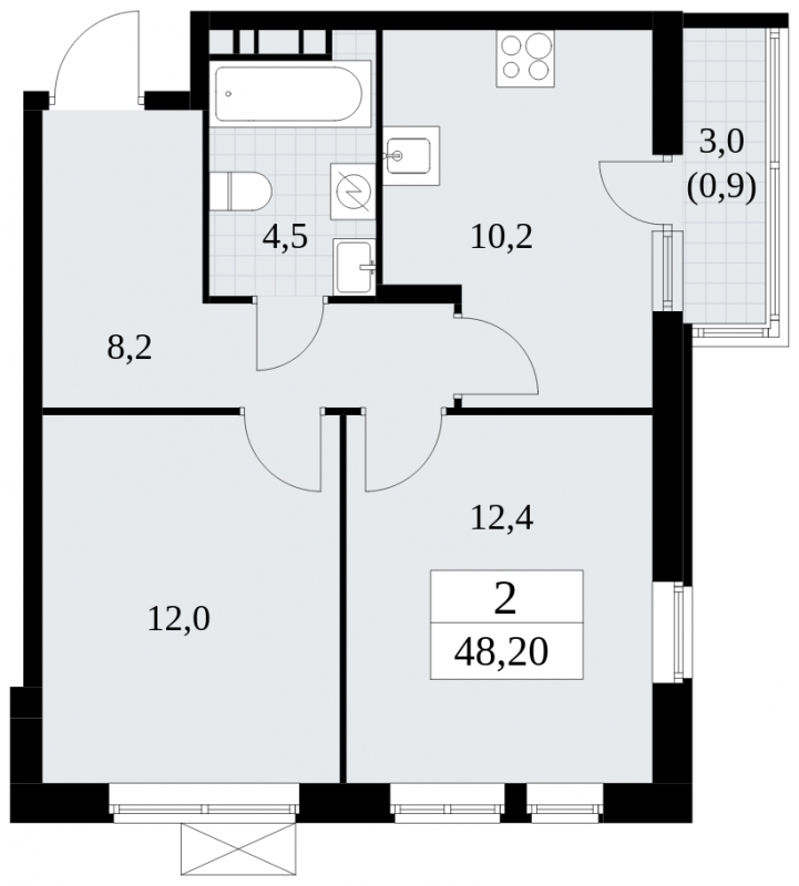 1-комнатная квартира в ЖК Событие на 23 этаже в 2 секции. Сдача в 1 кв. 2025 г.