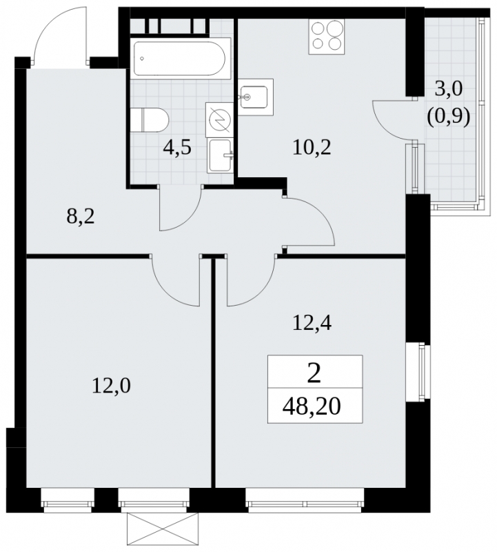 3-комнатная квартира в ЖК Событие на 13 этаже в 5 секции. Сдача в 4 кв. 2023 г.