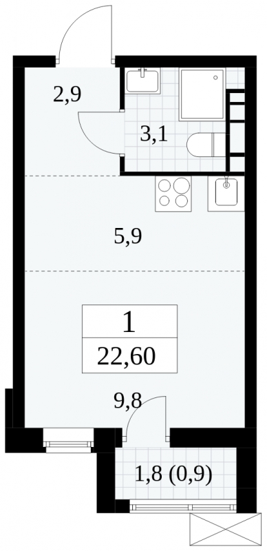 3-комнатная квартира в ЖК Событие на 44 этаже в 1 секции. Сдача в 3 кв. 2025 г.