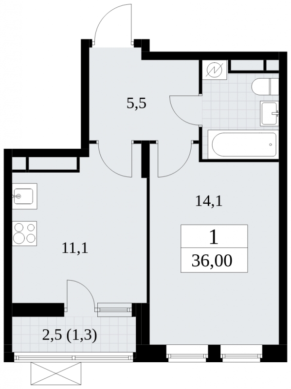 3-комнатная квартира в ЖК Событие на 3 этаже в 1 секции. Сдача в 3 кв. 2025 г.
