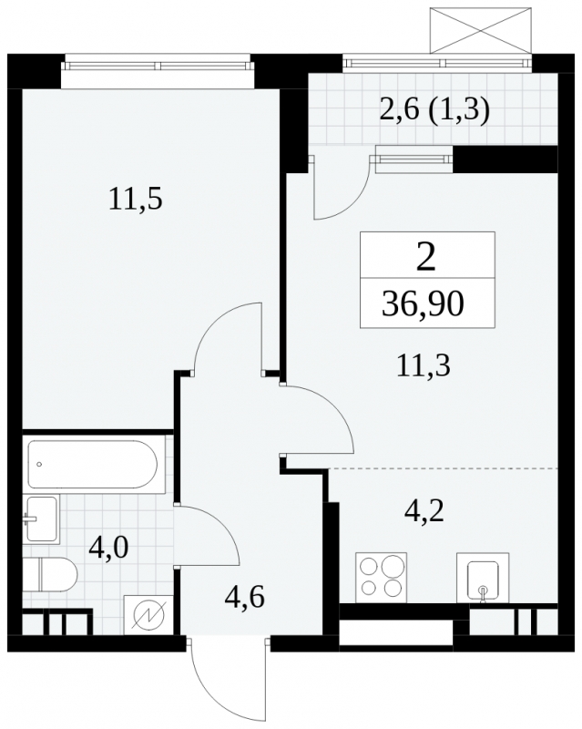 3-комнатная квартира в ЖК Событие на 40 этаже в 1 секции. Сдача в 3 кв. 2025 г.