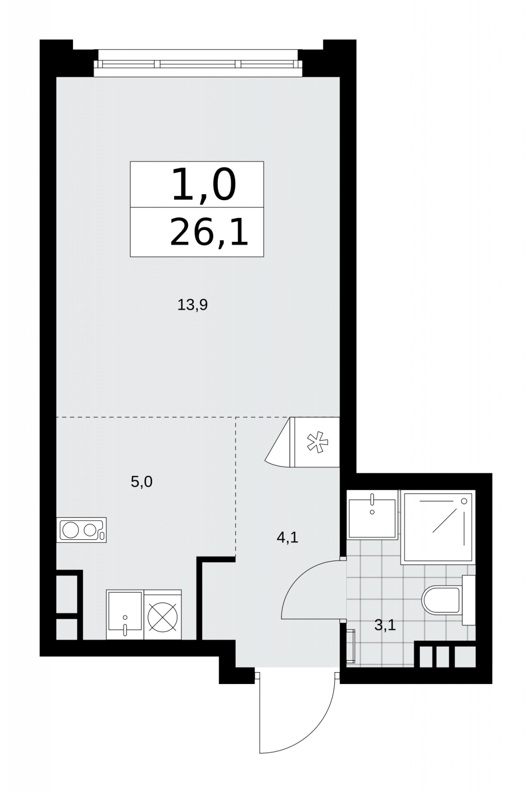 2-комнатная квартира в ЖК Событие на 21 этаже в 1 секции. Сдача в 3 кв. 2025 г.