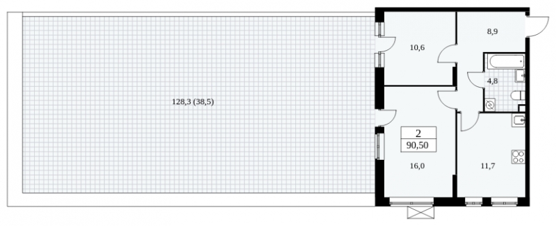3-комнатная квартира в ЖК Событие на 24 этаже в 1 секции. Сдача в 1 кв. 2025 г.