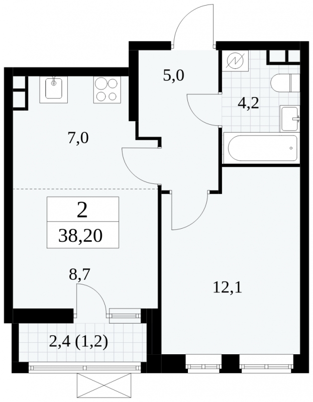 1-комнатная квартира в ЖК Событие на 18 этаже в 1 секции. Сдача в 3 кв. 2025 г.