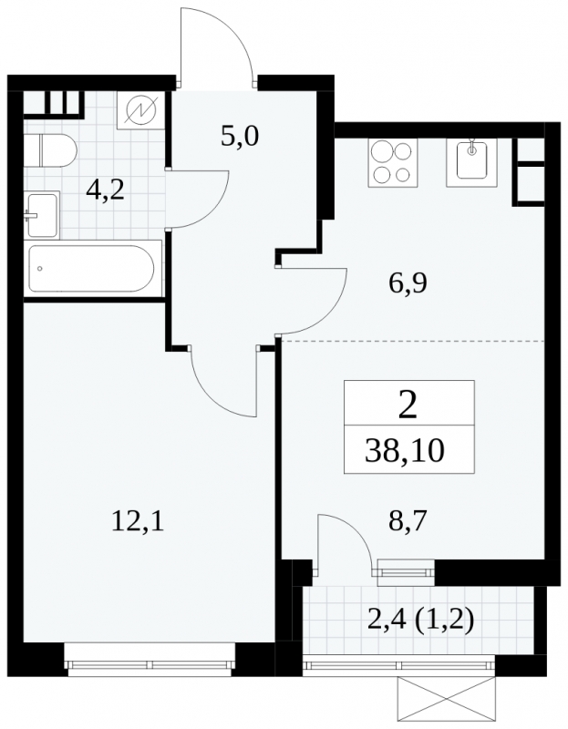 1-комнатная квартира в ЖК Событие на 21 этаже в 1 секции. Сдача в 3 кв. 2025 г.