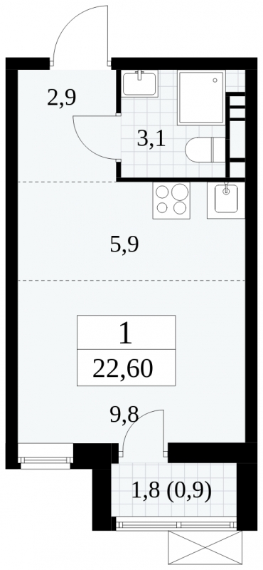 3-комнатная квартира в ЖК Событие на 29 этаже в 1 секции. Сдача в 1 кв. 2025 г.