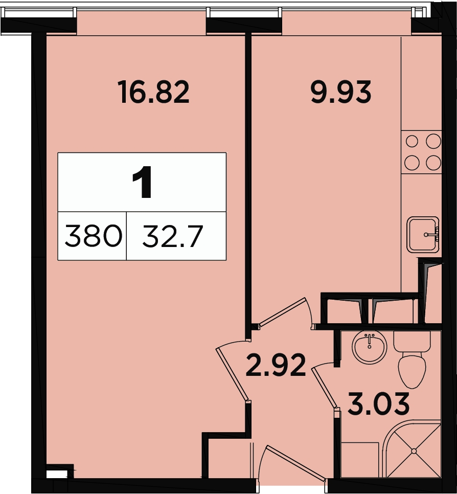 1-комнатная квартира (Студия) с отделкой в ЖК Легендарный Квартал на Березовой  аллее на 6 этаже в 1 секции. Сдача в 3 кв. 2019 г.