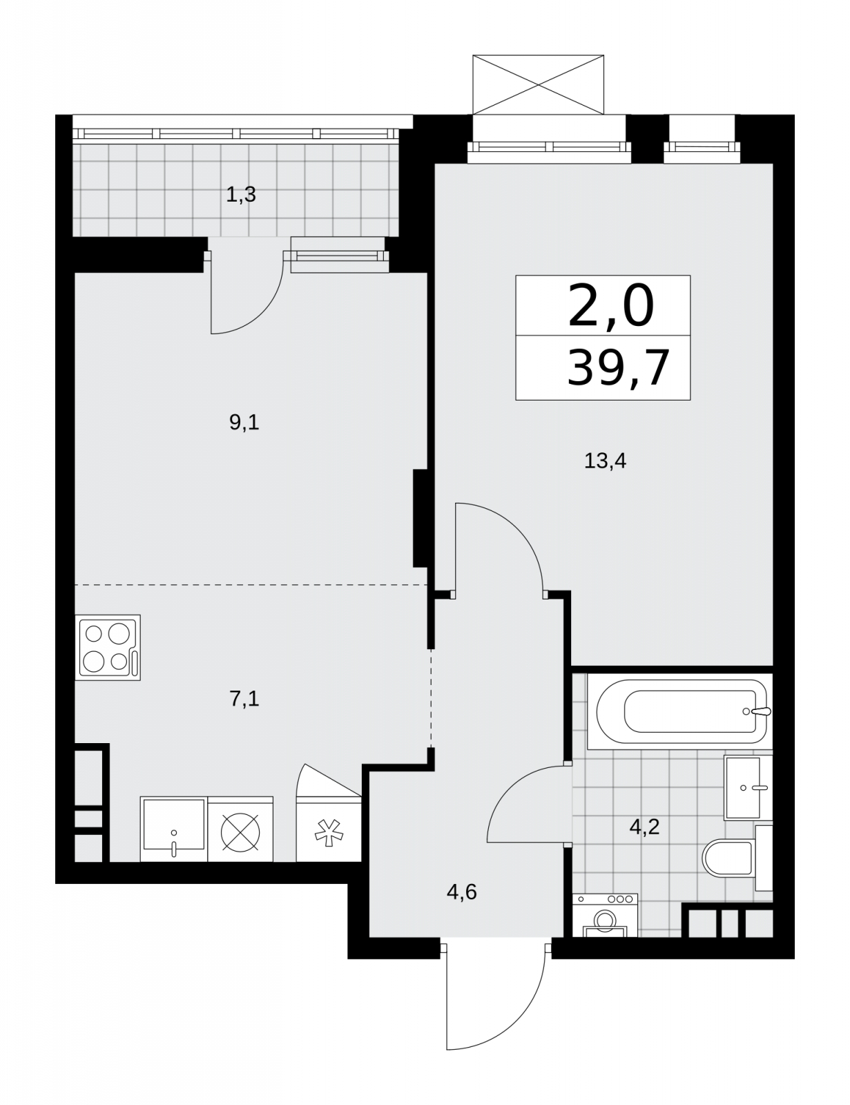 6-комнатная квартира в ЖК РЕКА на 5 этаже в 6 секции. Дом сдан.