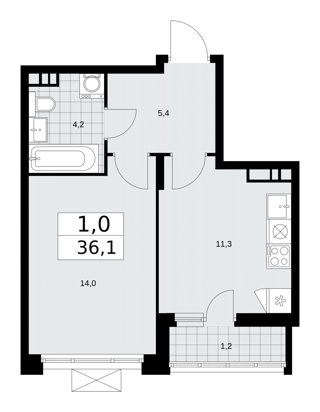 5-комнатная квартира в ЖК РЕКА на 3 этаже в 4 секции. Сдача в 2 кв. 2024 г.
