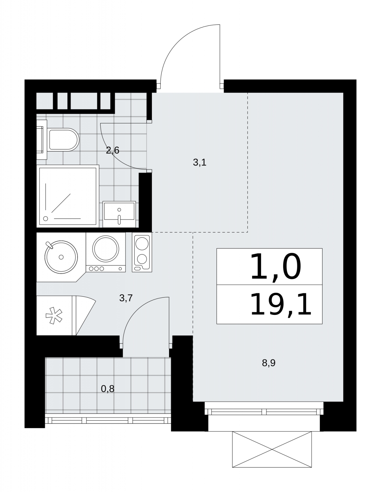 4-комнатная квартира в ЖК РЕКА на 6 этаже в 4 секции. Сдача в 2 кв. 2024 г.