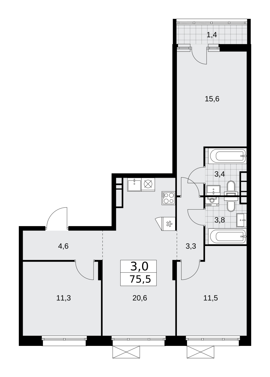 1-комнатная квартира в ЖК Движение.Тушино на 9 этаже в 1 секции. Сдача в 2 кв. 2022 г.