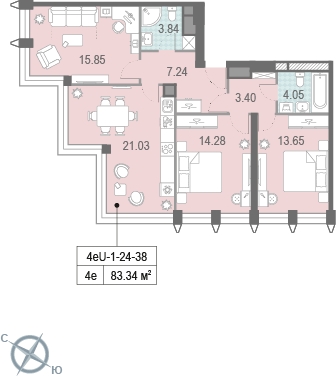 3-комнатная квартира с отделкой в ЖК Восточное Бутово на 20 этаже в 1 секции. Сдача в 2 кв. 2019 г.