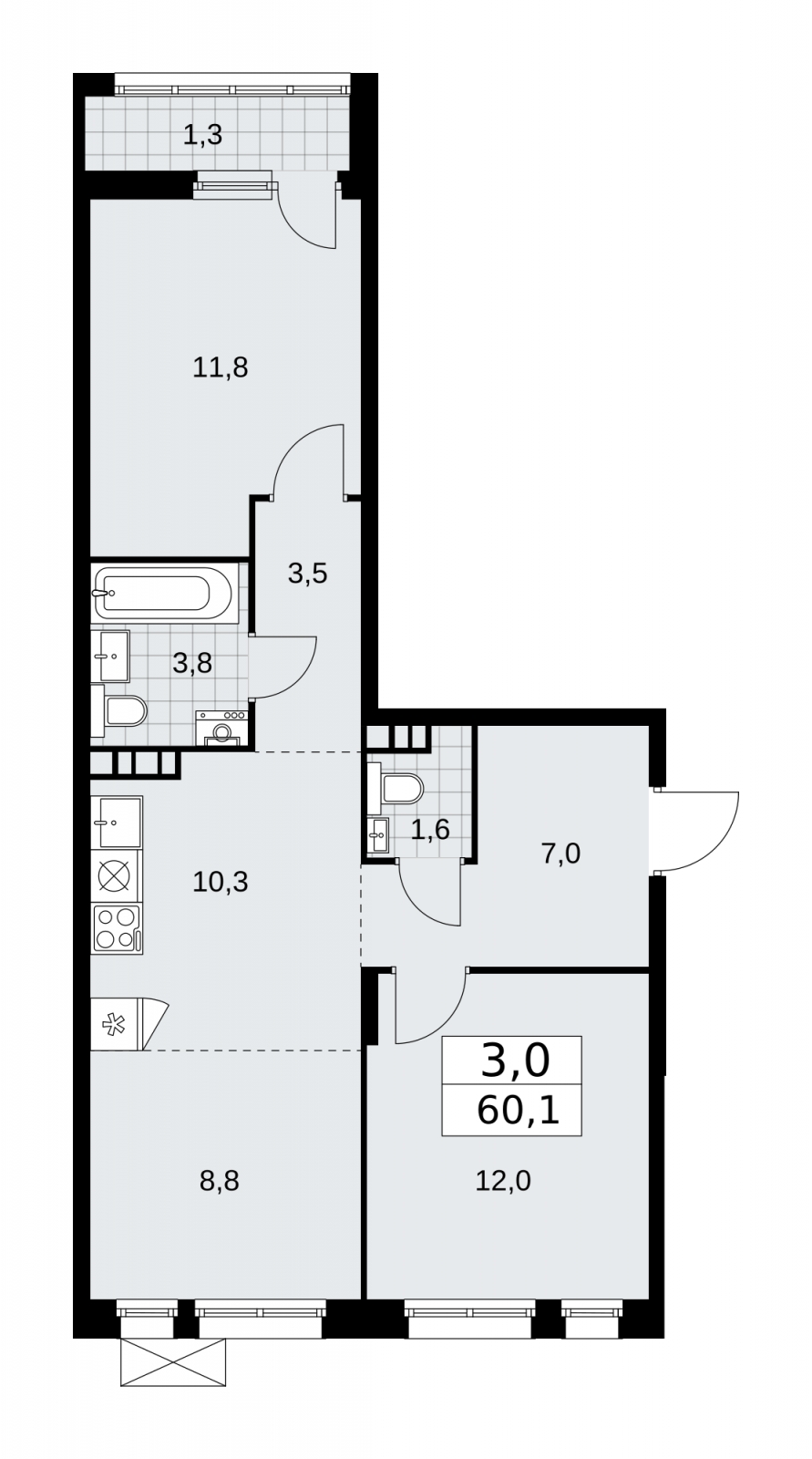 1-комнатная квартира с отделкой в ЖК Западный порт на 2 этаже в 10 секции. Сдача в 1 кв. 2022 г.