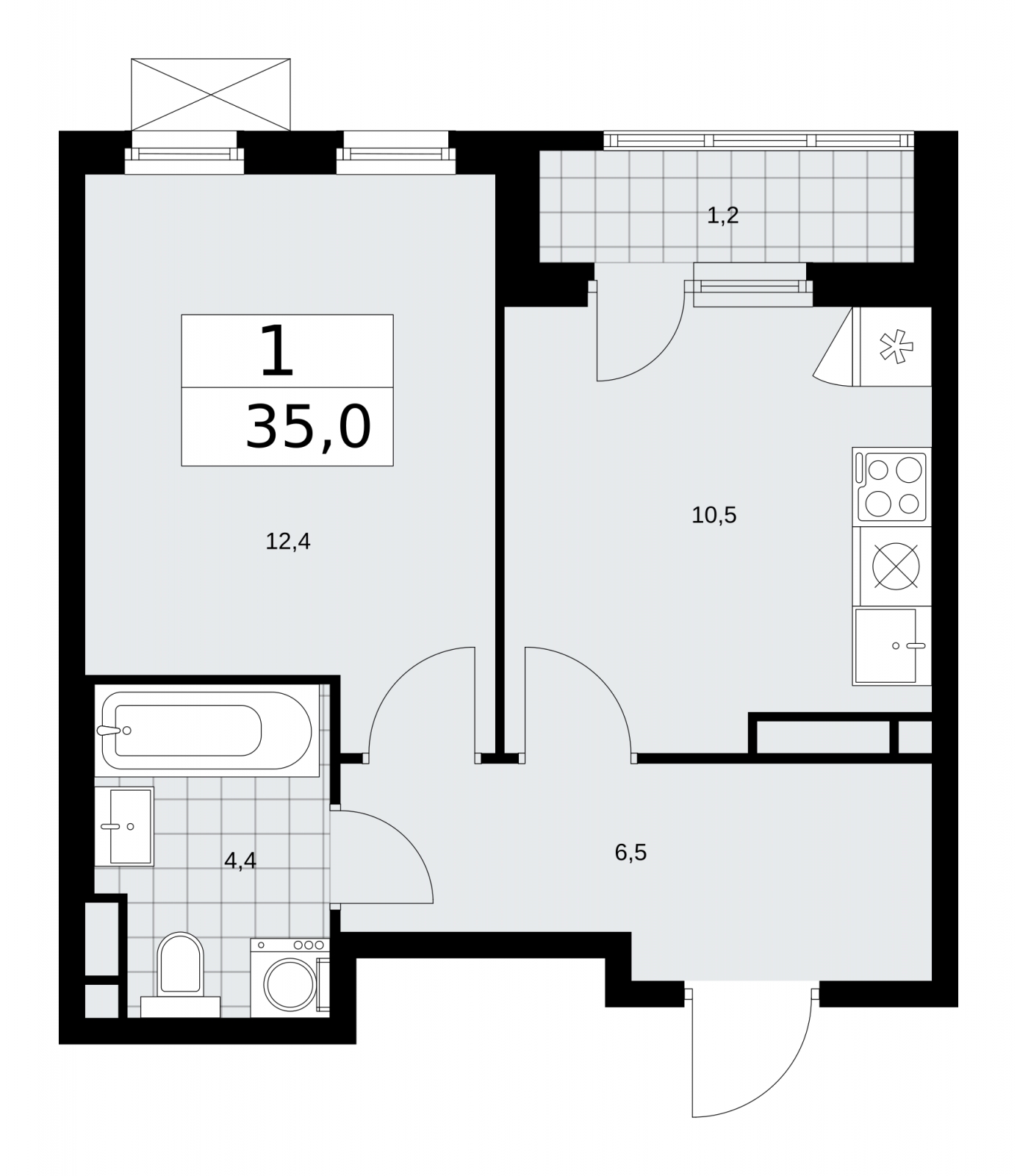 3-комнатная квартира в ЖК Большая семерка на 3 этаже в 1 секции. Сдача в 3 кв. 2022 г.