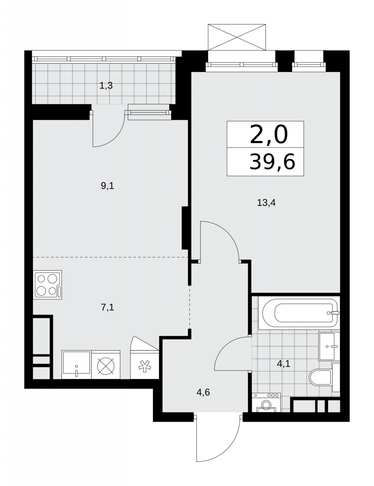 3-комнатная квартира в ЖК Большая семерка на 9 этаже в 1 секции. Сдача в 3 кв. 2022 г.