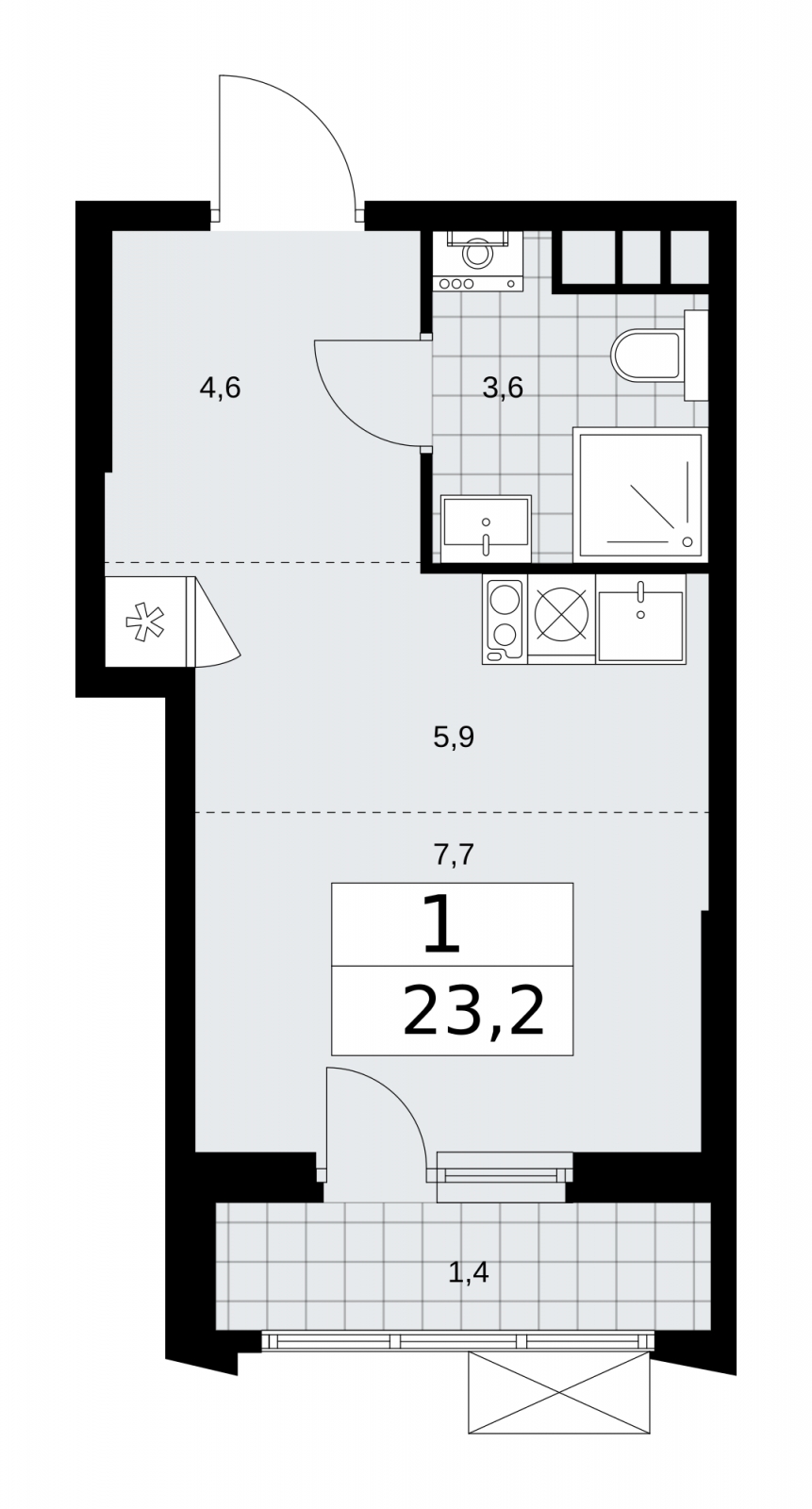 1-комнатная квартира с отделкой в ЖК Цветочные Поляны на 5 этаже в 1 секции. Сдача в 1 кв. 2025 г.