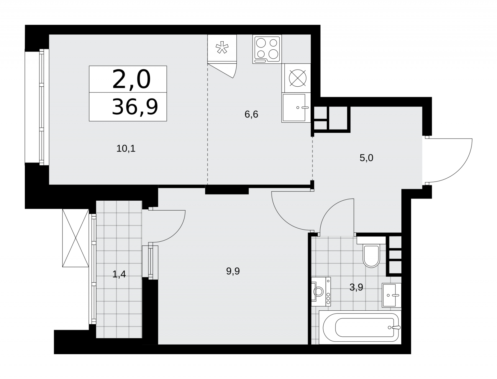 1-комнатная квартира с отделкой в ЖК Цветочные Поляны на 9 этаже в 7 секции. Сдача в 1 кв. 2025 г.
