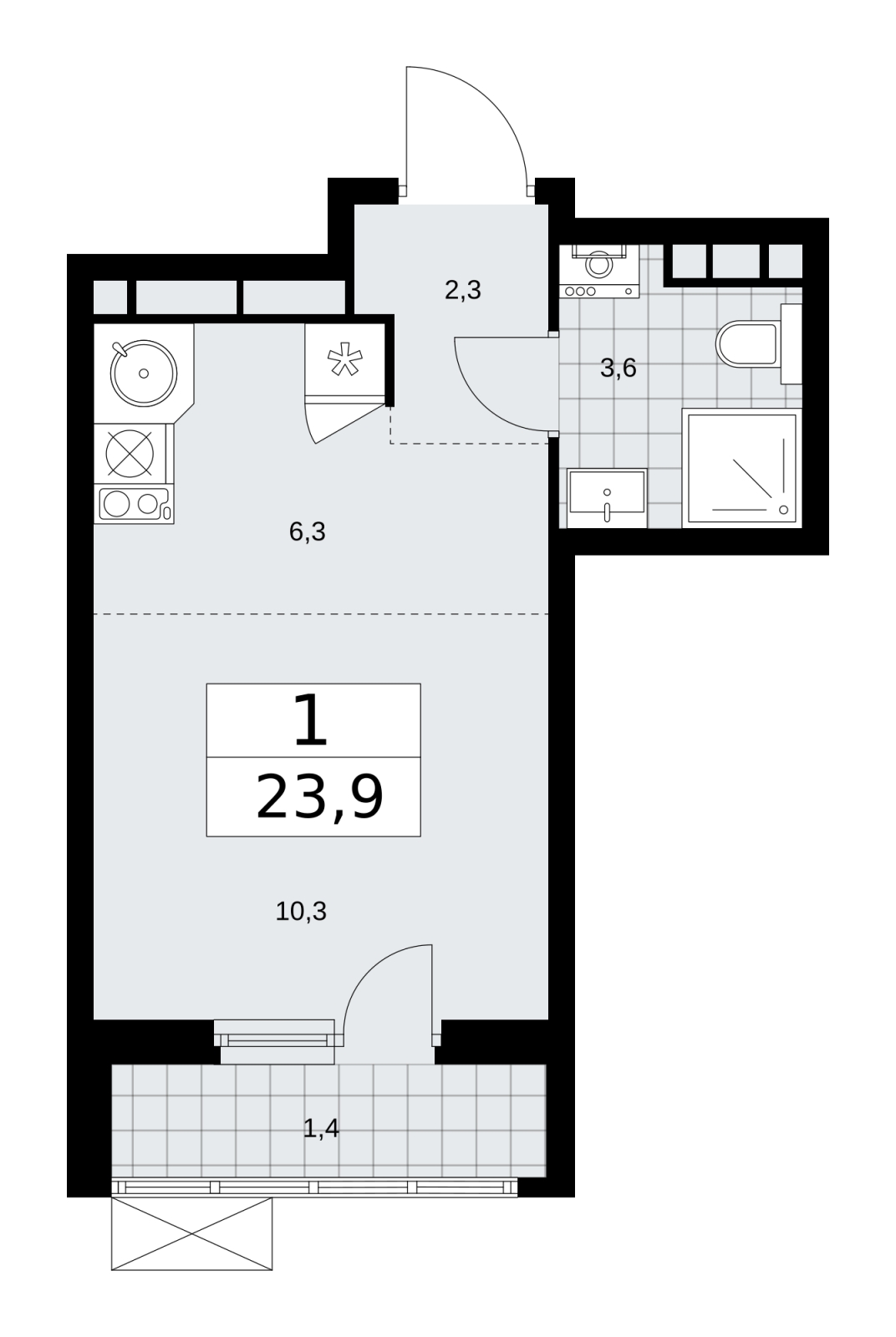 3-комнатная квартира с отделкой в ЖК Фили Сити на 4 этаже в 1 секции. Сдача в 1 кв. 2020 г.