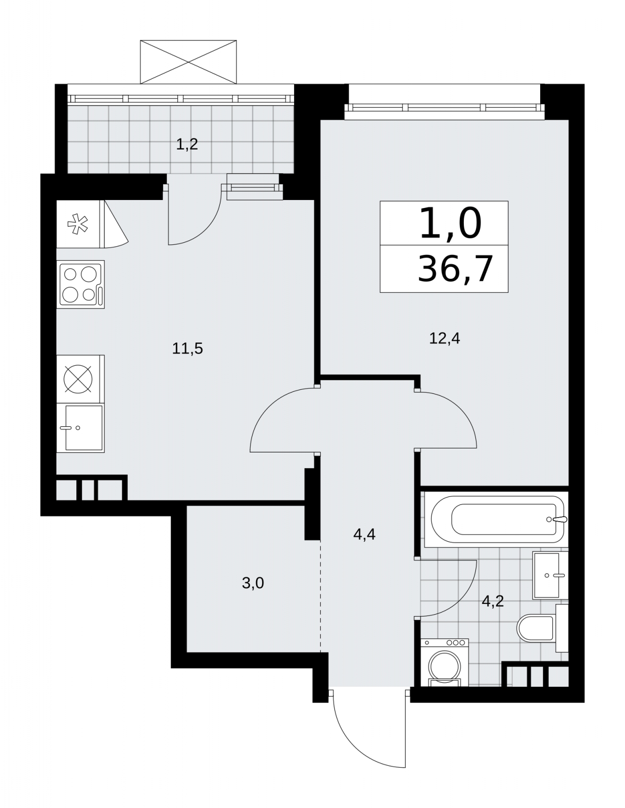 2-комнатная квартира с отделкой в ЖК Цветочные Поляны на 4 этаже в 4 секции. Сдача в 1 кв. 2025 г.