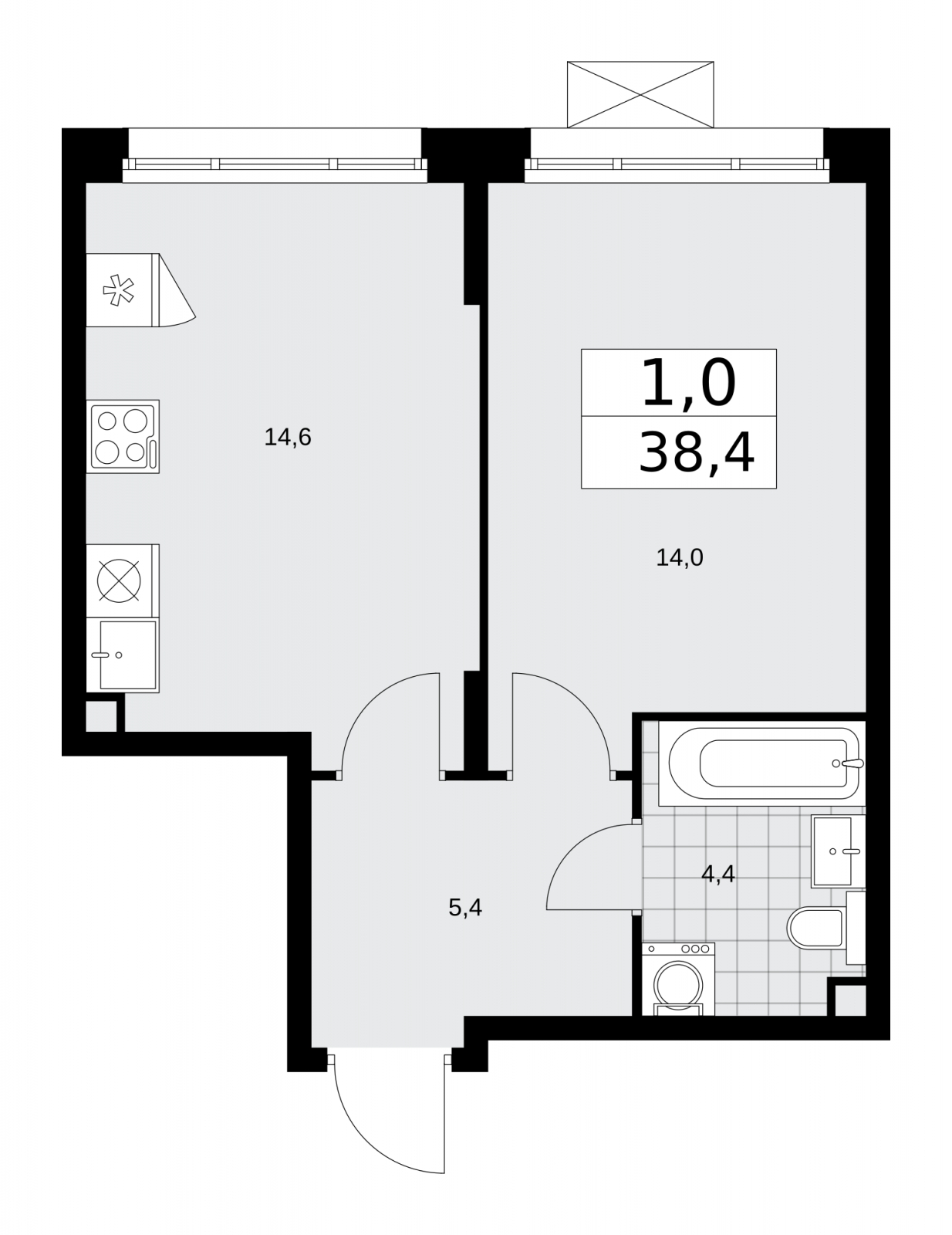 1-комнатная квартира с отделкой в ЖК Цветочные Поляны на 6 этаже в 9 секции. Сдача в 4 кв. 2025 г.