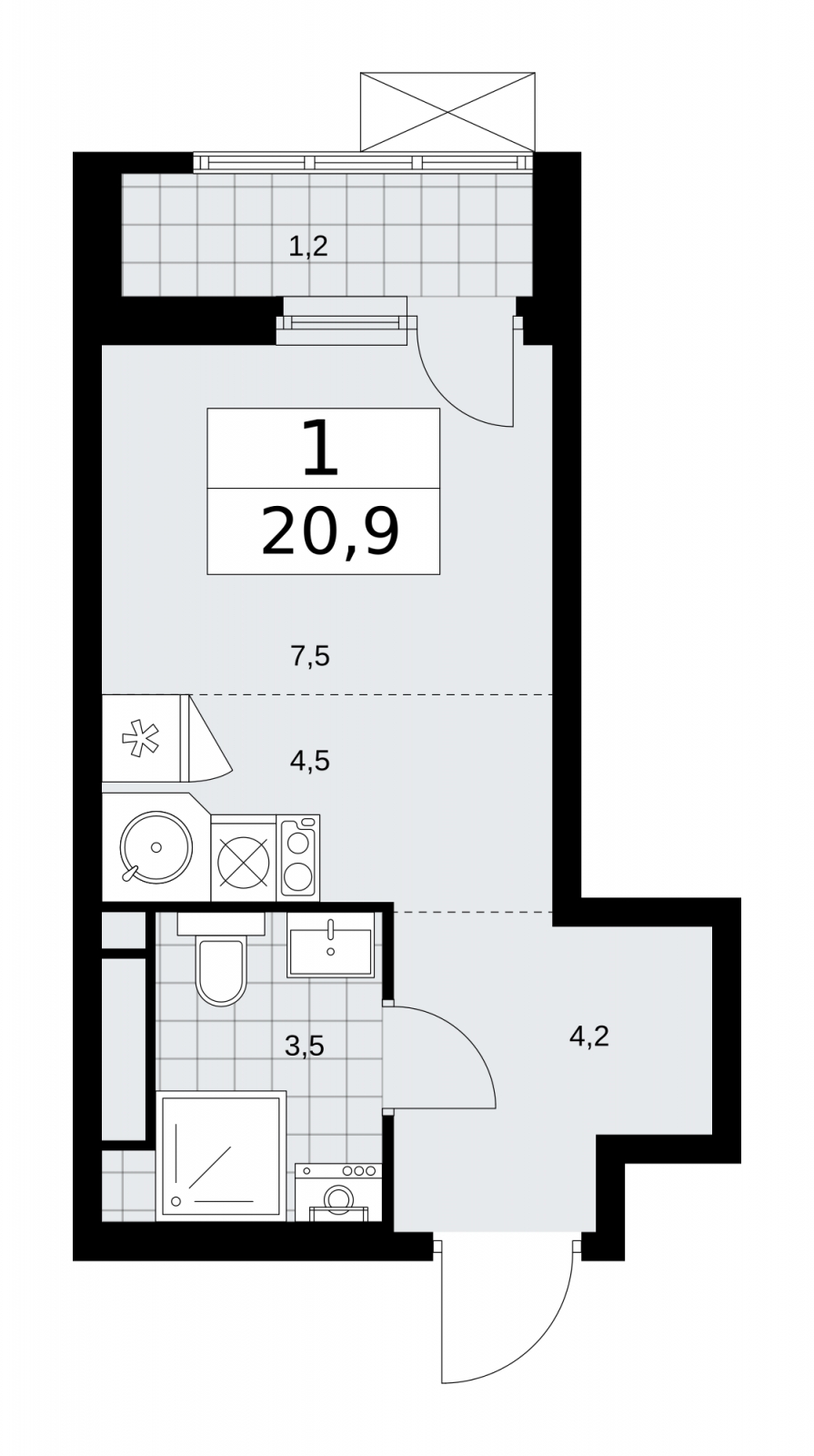 1-комнатная квартира с отделкой в ЖК Цветочные Поляны на 9 этаже в 8 секции. Сдача в 4 кв. 2025 г.
