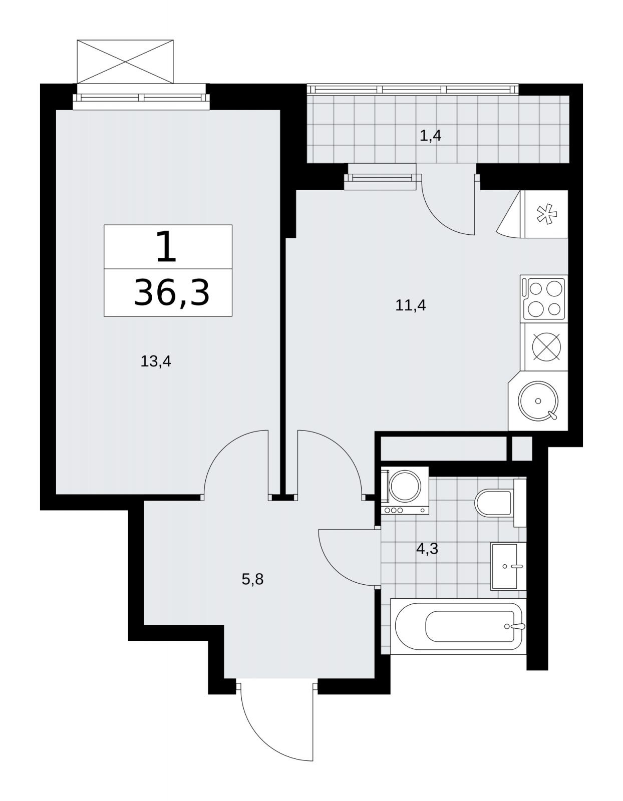 2-комнатная квартира с отделкой в ЖК Цветочные Поляны на 5 этаже в 6 секции. Сдача в 3 кв. 2024 г.