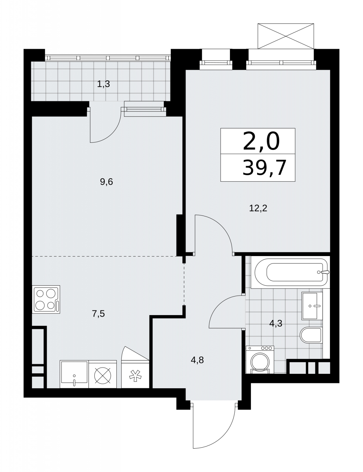 2-комнатная квартира с отделкой в ЖК Цветочные Поляны на 9 этаже в 11 секции. Сдача в 4 кв. 2025 г.
