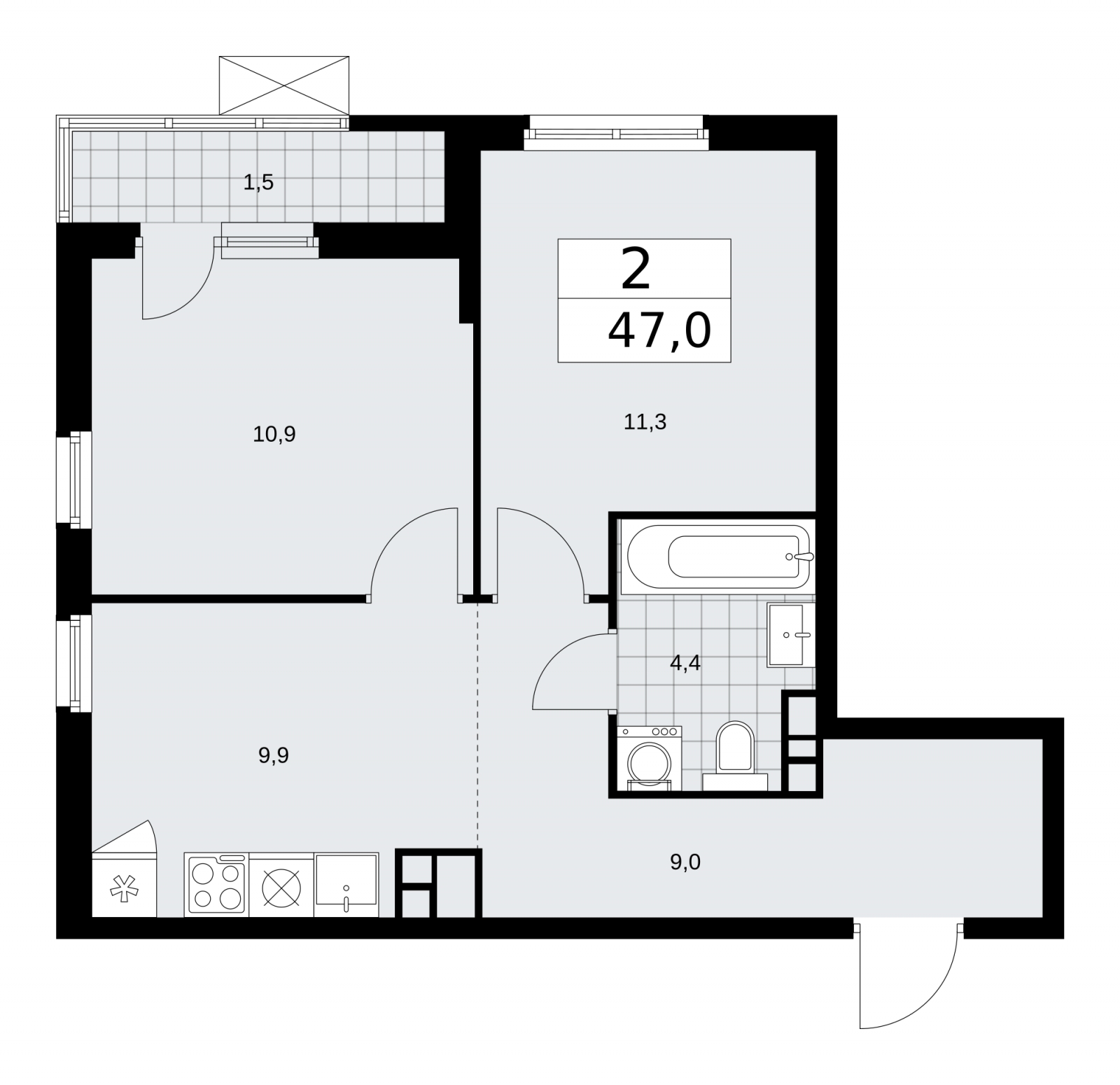1-комнатная квартира с отделкой в ЖК Цветочные Поляны на 6 этаже в 6 секции. Сдача в 1 кв. 2025 г.