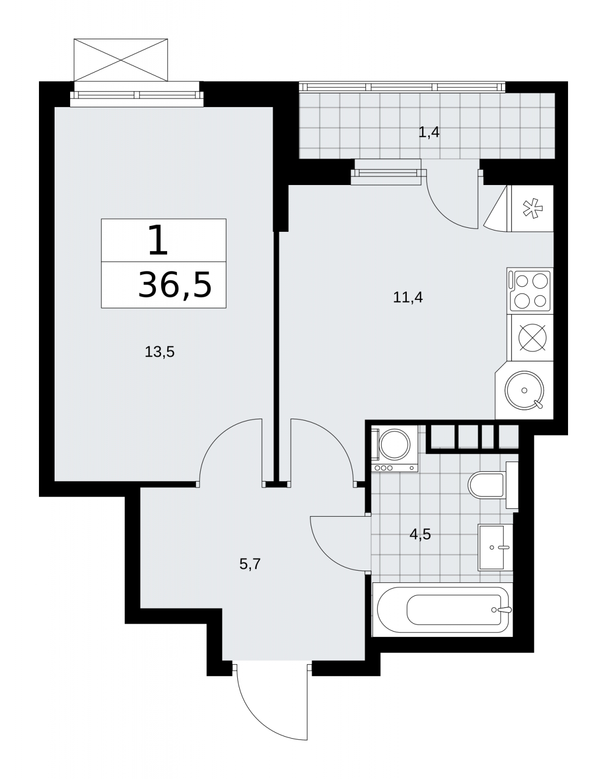 2-комнатная квартира с отделкой в ЖК Новая Щербинка на 1 этаже в 3 секции. Сдача в 1 кв. 2022 г.