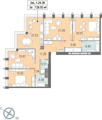 2-комнатная квартира с отделкой в ЖК Новые Ватутинки. Центральный на 2 этаже в 2 секции. Сдача в 1 кв. 2024 г.
