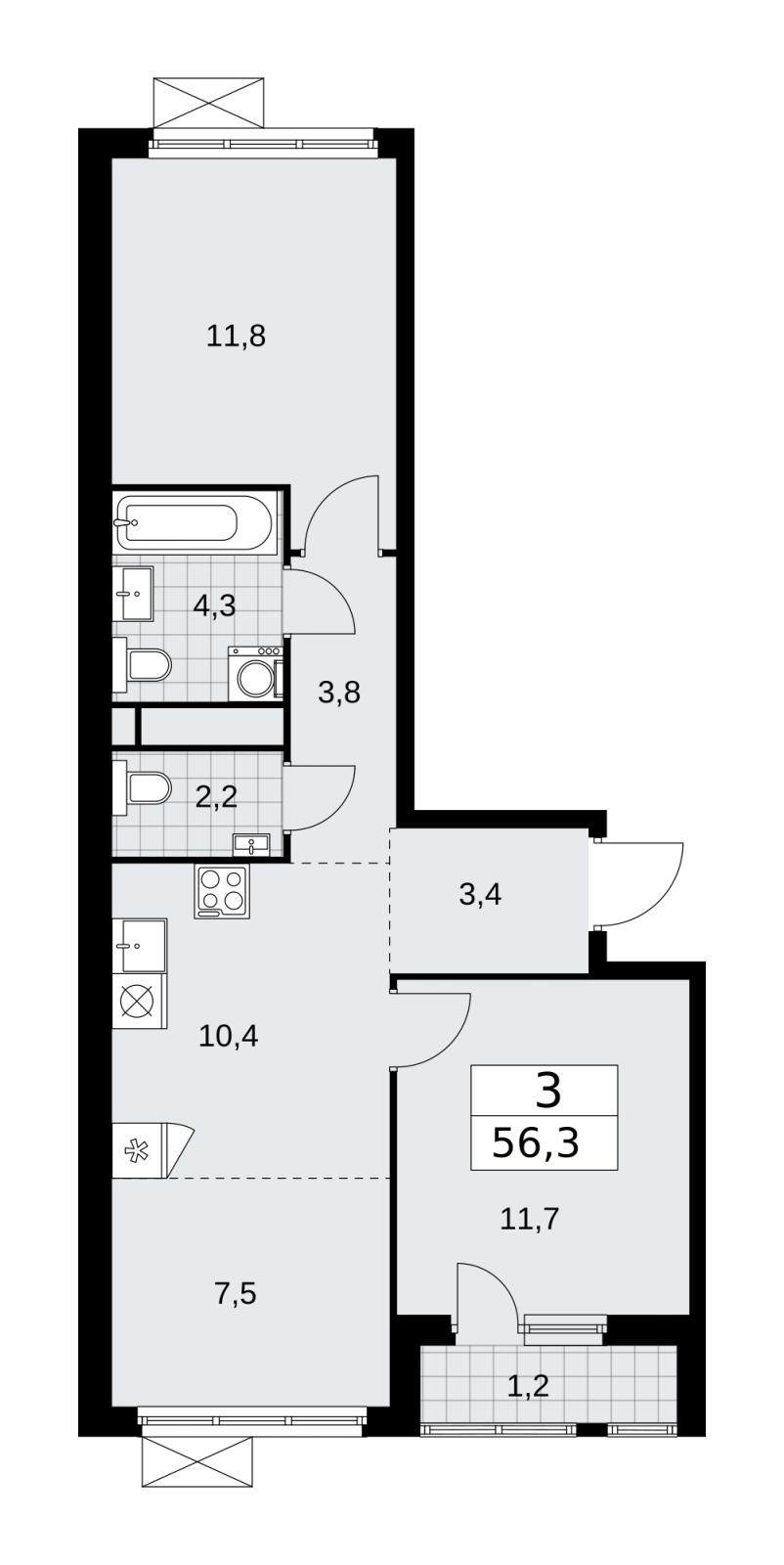 1-комнатная квартира с отделкой в ЖК Цветочные Поляны на 5 этаже в 5 секции. Сдача в 1 кв. 2025 г.