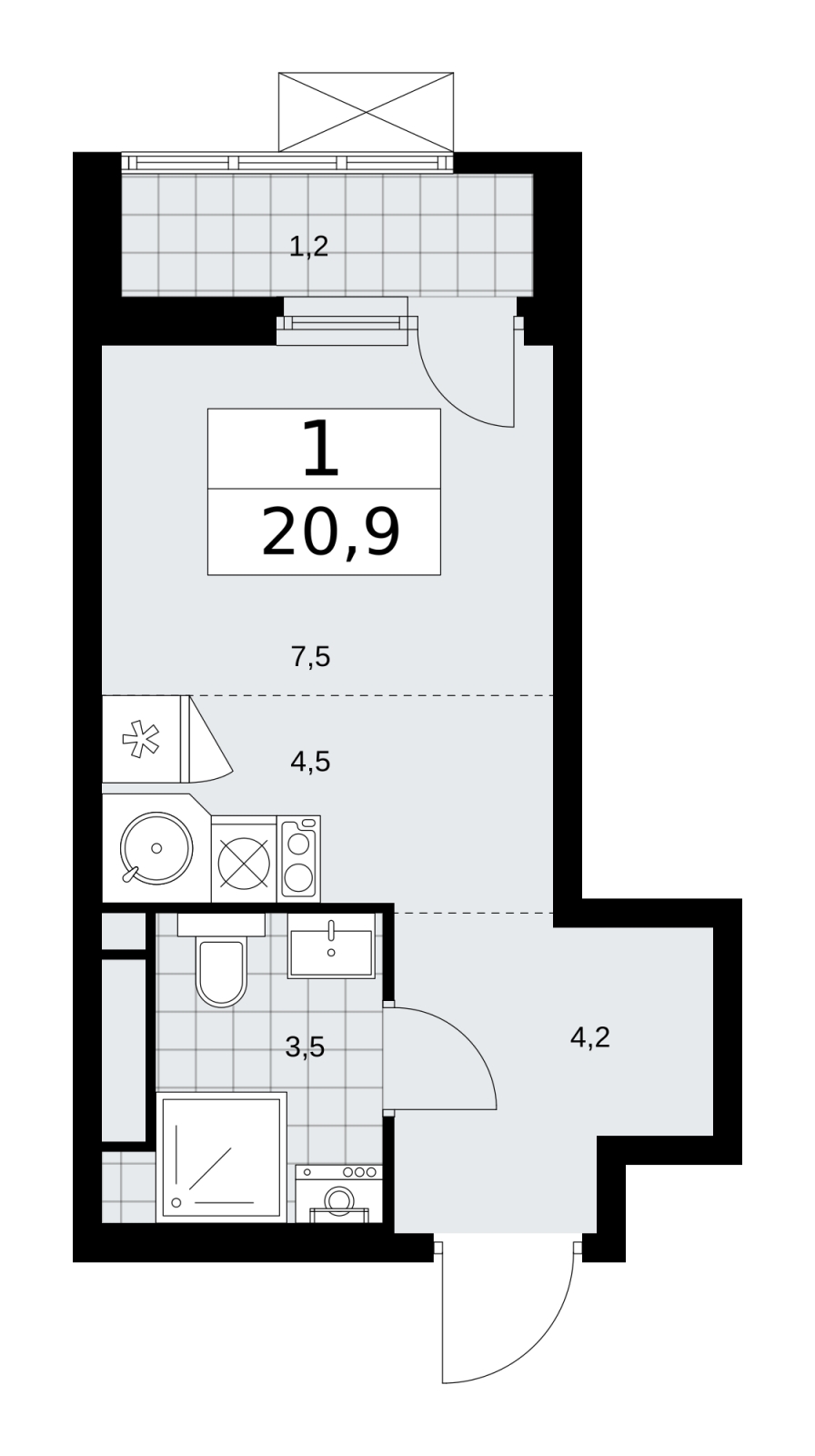 2-комнатная квартира с отделкой в ЖК Цветочные Поляны на 3 этаже в 6 секции. Сдача в 1 кв. 2025 г.