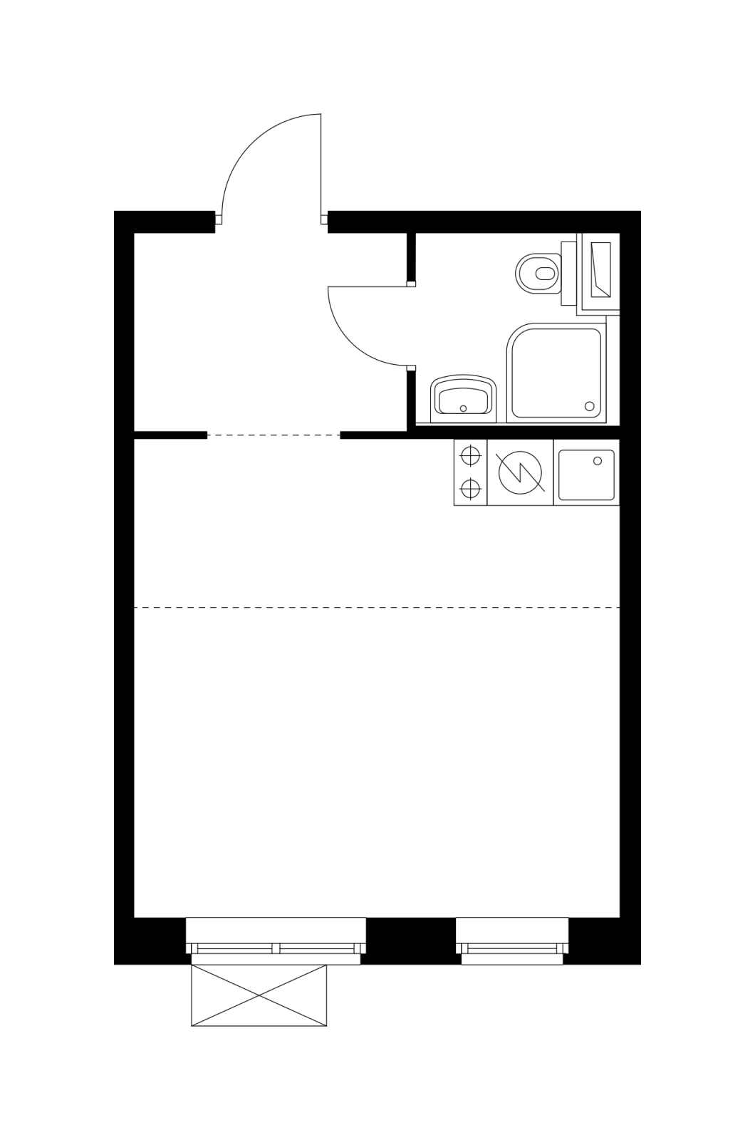 1-комнатная квартира (Студия) с отделкой в ЖК Новые Ватутинки. Центральный на 10 этаже в 1 секции. Сдача в 1 кв. 2024 г.