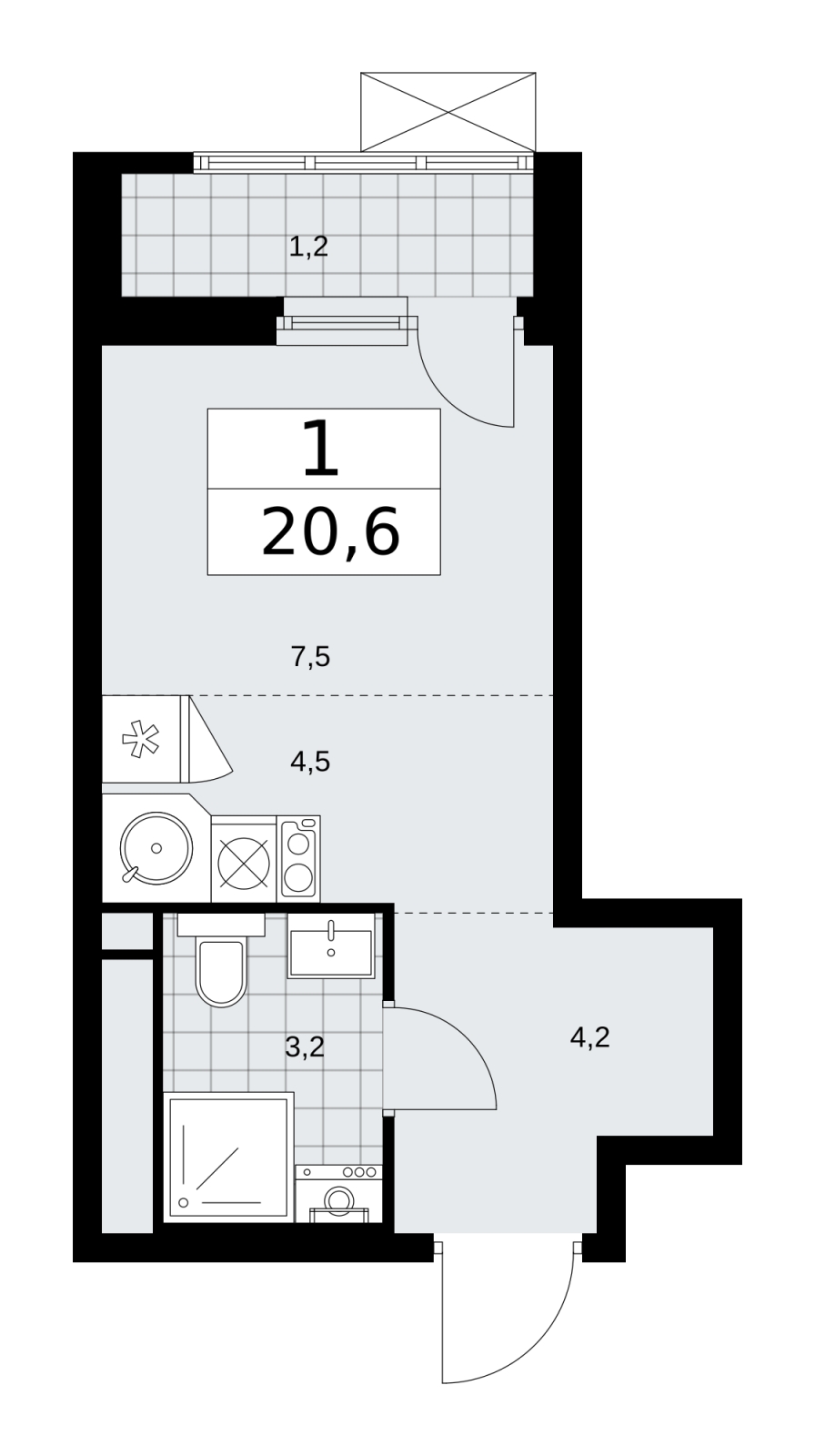3-комнатная квартира в ЖК Клубный дом Artisan на 5 этаже в 1 секции. Дом сдан.