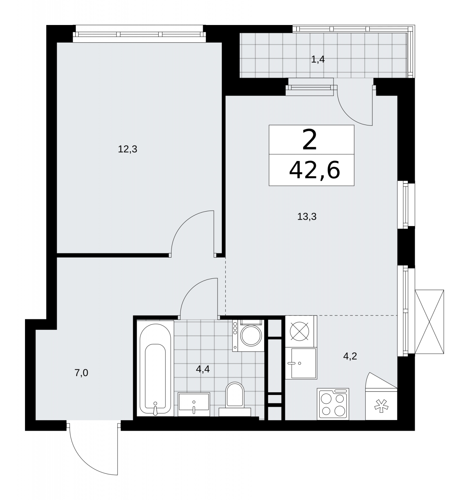 3-комнатная квартира с отделкой в ЖК Цветочные Поляны на 3 этаже в 7 секции. Сдача в 1 кв. 2025 г.