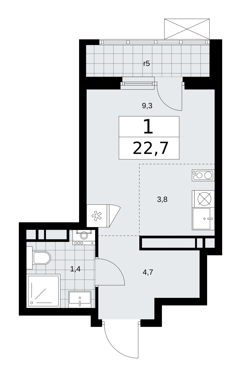 3-комнатная квартира с отделкой в ЖК Фили Сити на 9 этаже в 1 секции. Сдача в 1 кв. 2020 г.