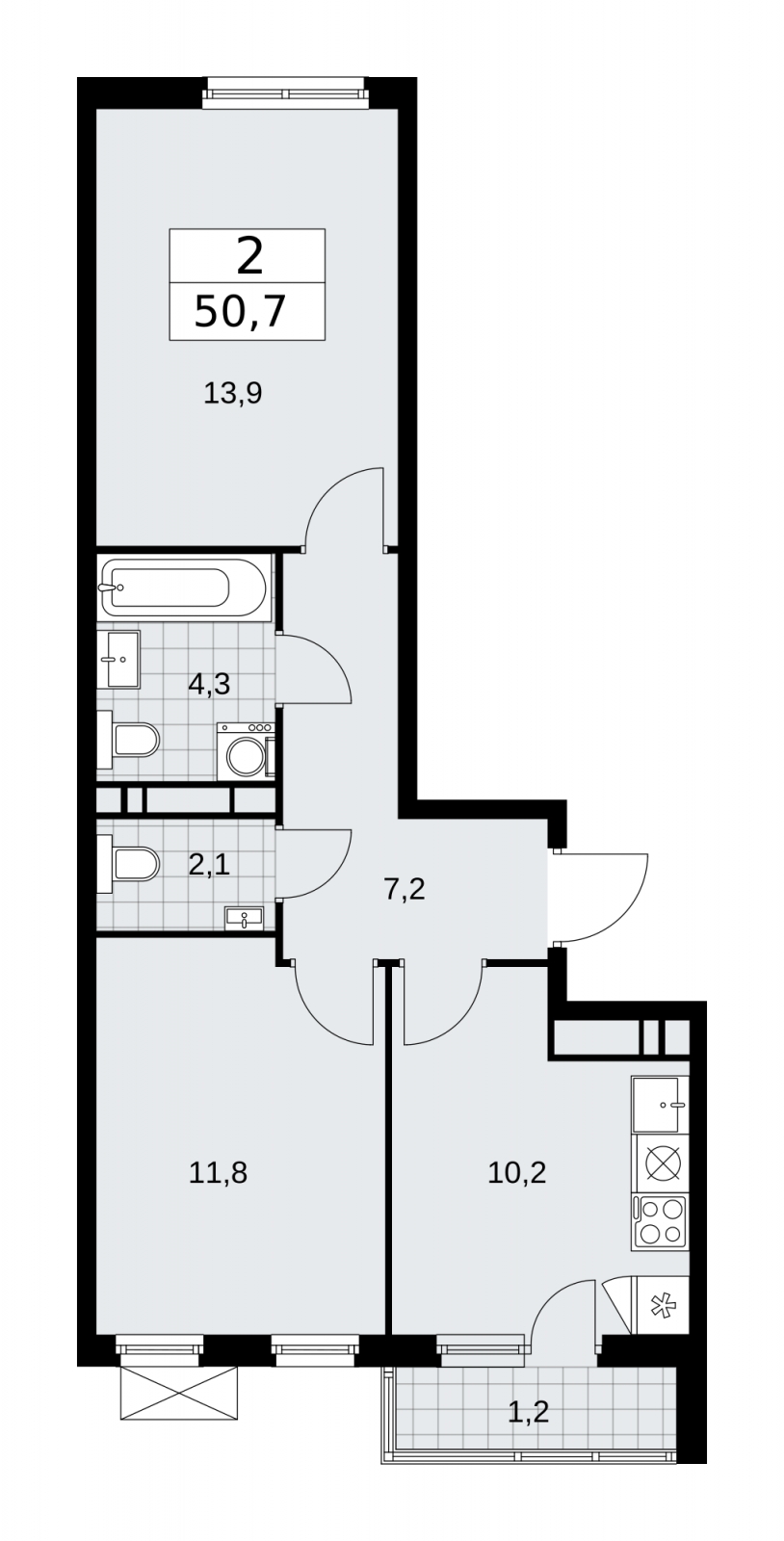 3-комнатная квартира в ЖК Клубный дом Artisan на 5 этаже в 1 секции. Дом сдан.