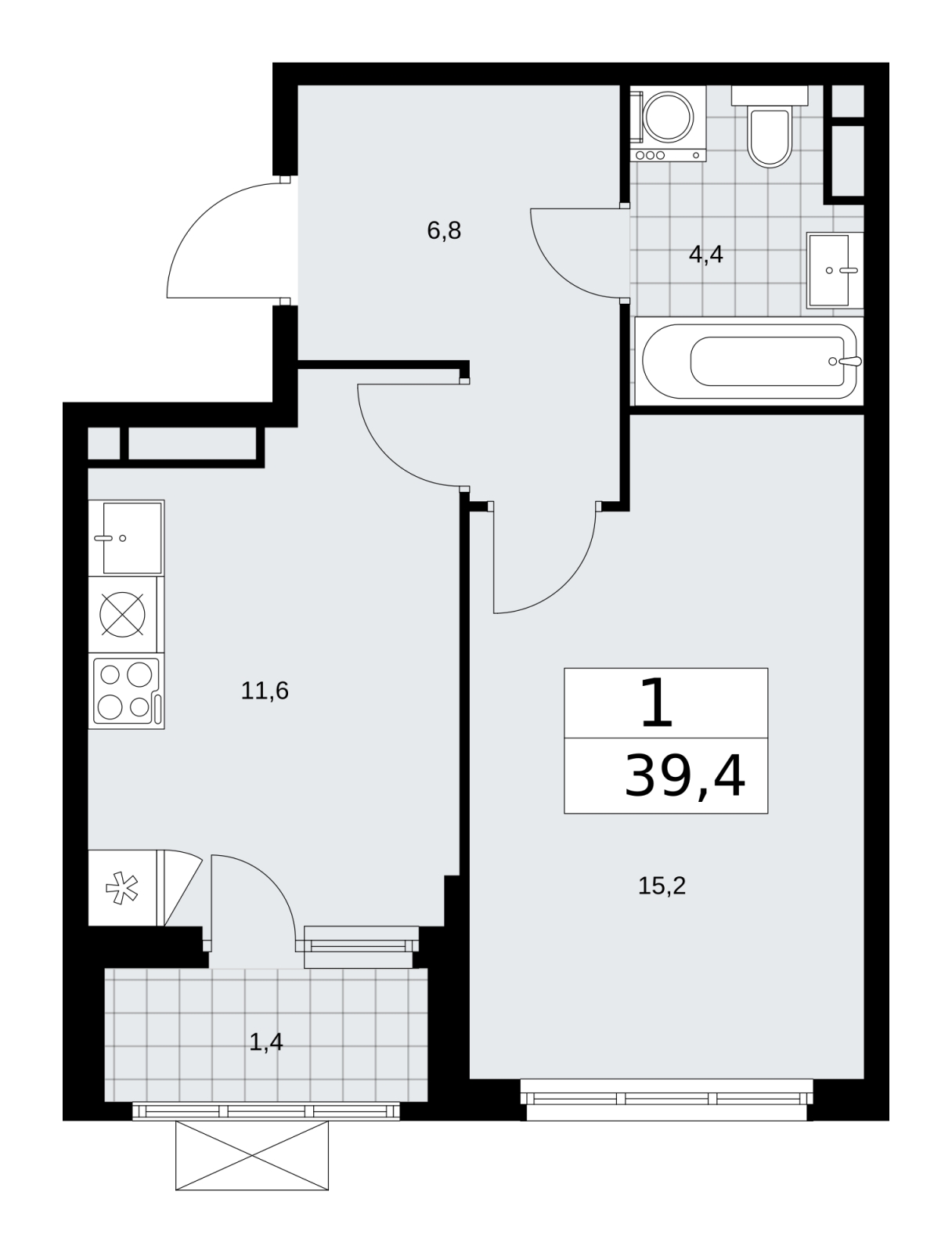 2-комнатная квартира с отделкой в ЖК Прокшино на 2 этаже в 4 секции. Сдача в 2 кв. 2026 г.