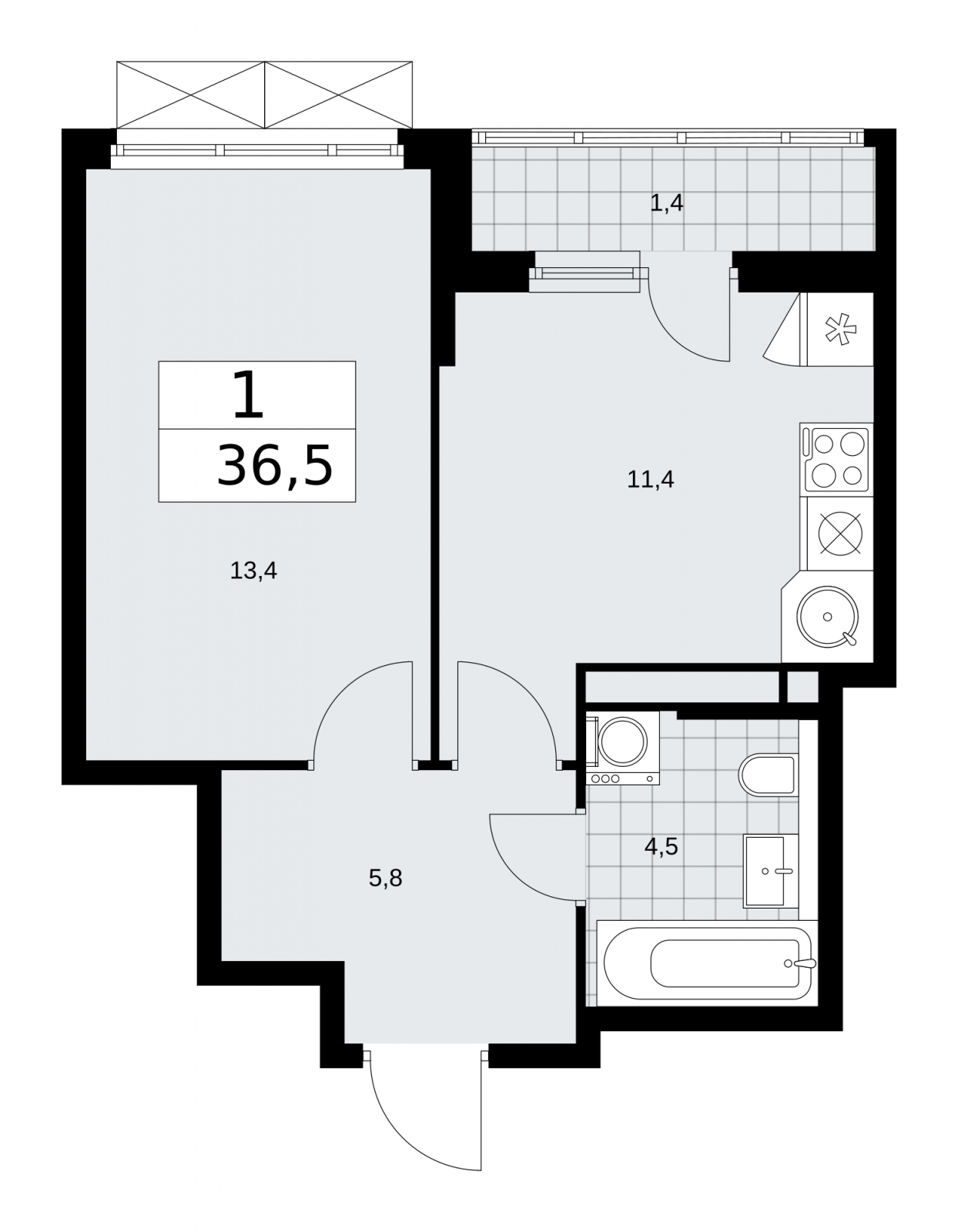 3-комнатная квартира в ЖК Прокшино на 3 этаже в 2 секции. Сдача в 1 кв. 2026 г.