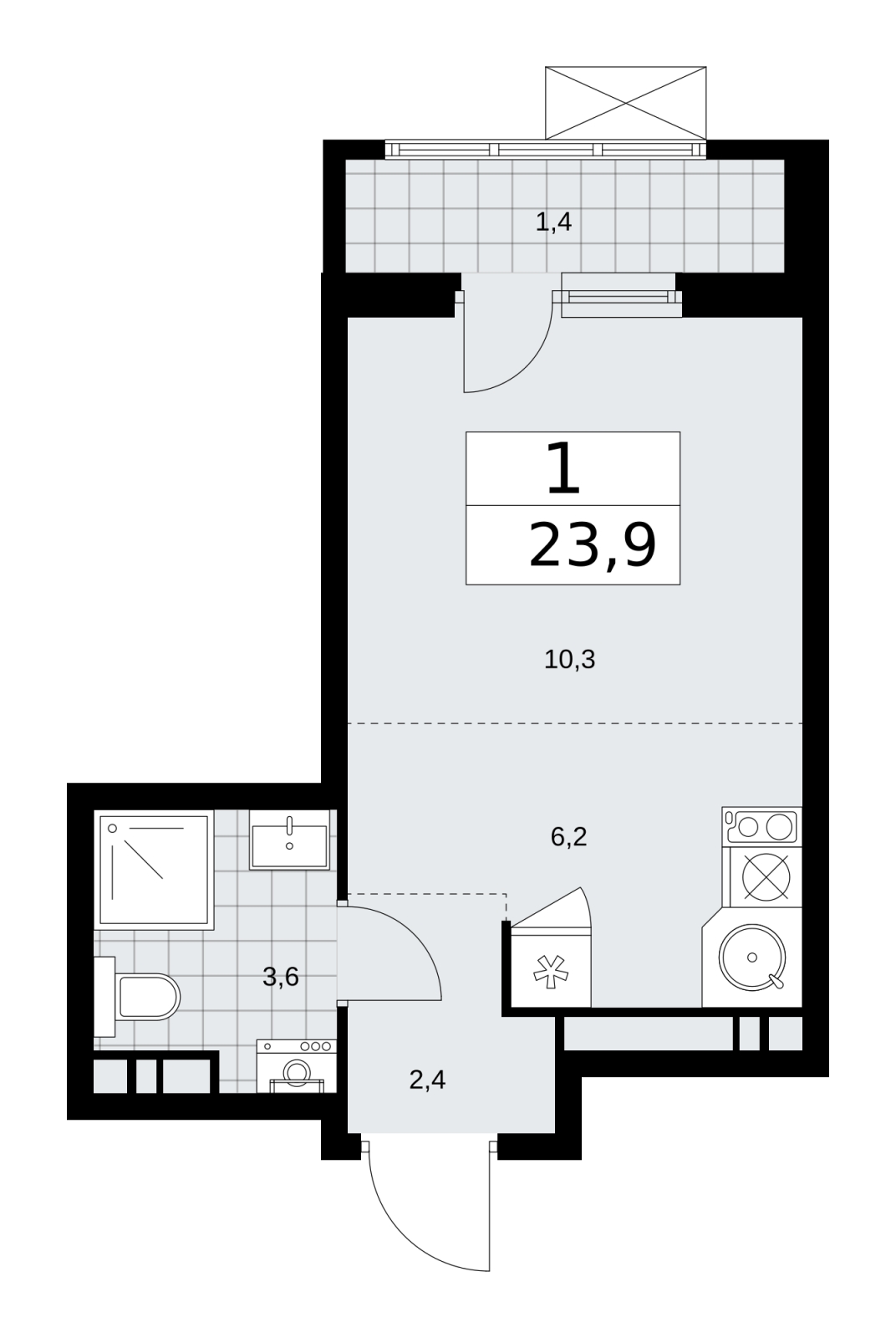 3-комнатная квартира в ЖК Звезды Арбата на 12 этаже в 3 секции. Дом сдан.