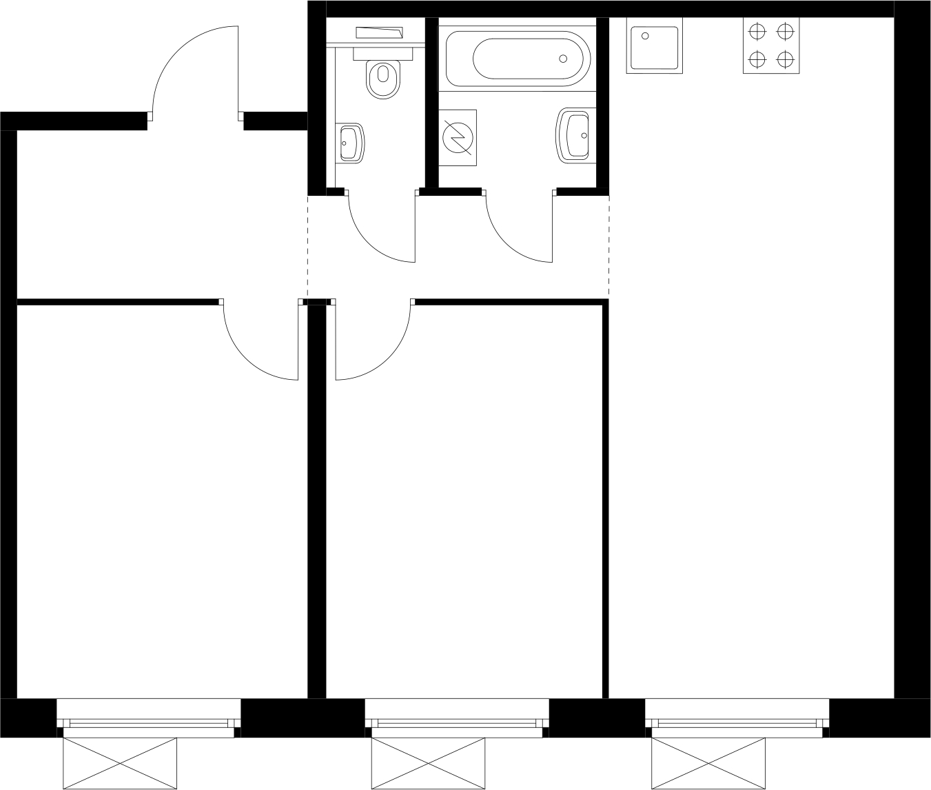 1-комнатная квартира (Студия) с отделкой в ЖК Новые Ватутинки. Центральный на 9 этаже в 4 секции. Сдача в 1 кв. 2024 г.