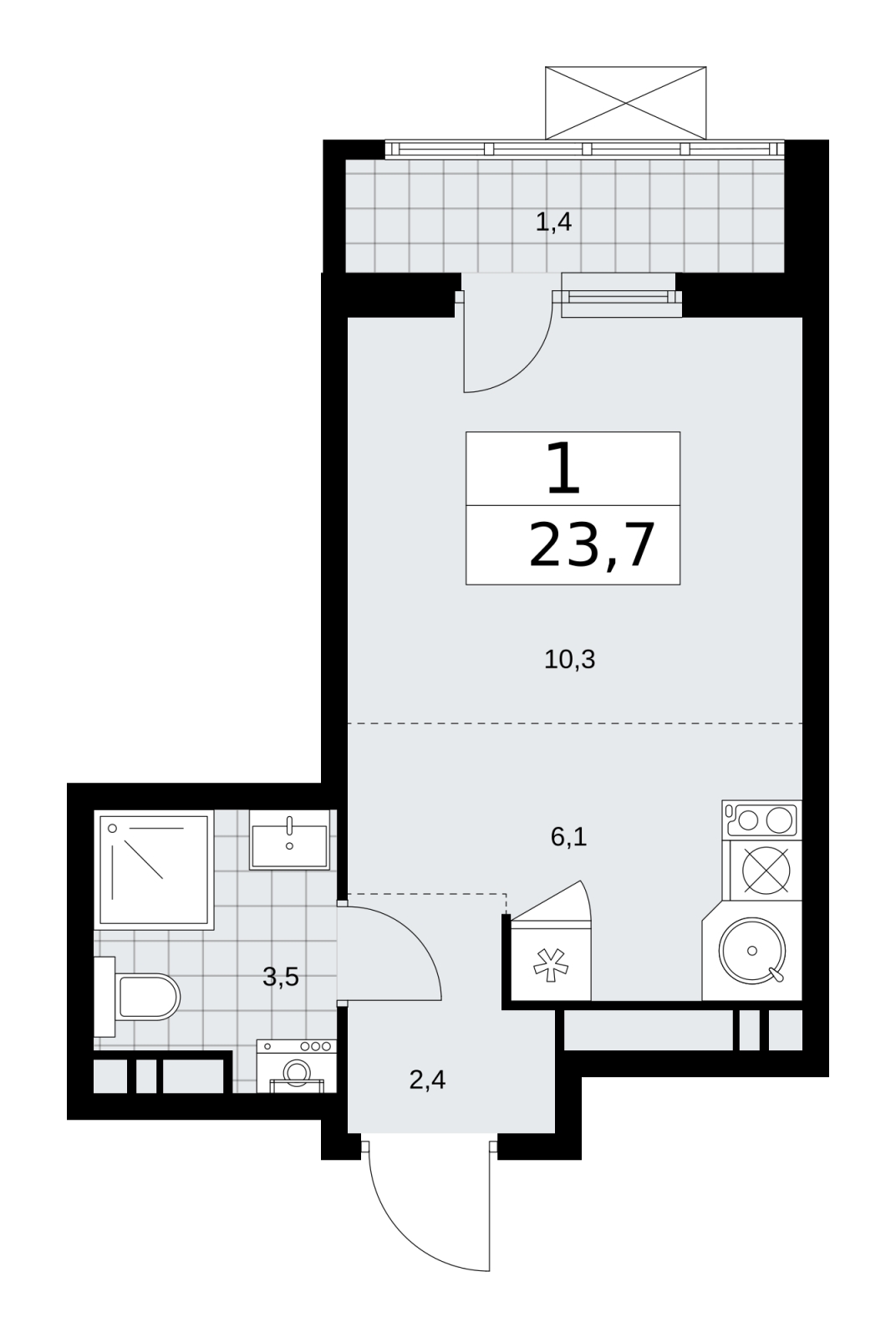 4-комнатная квартира в ЖК Wellton Towers на 20 этаже в 1 секции. Сдача в 3 кв. 2021 г.