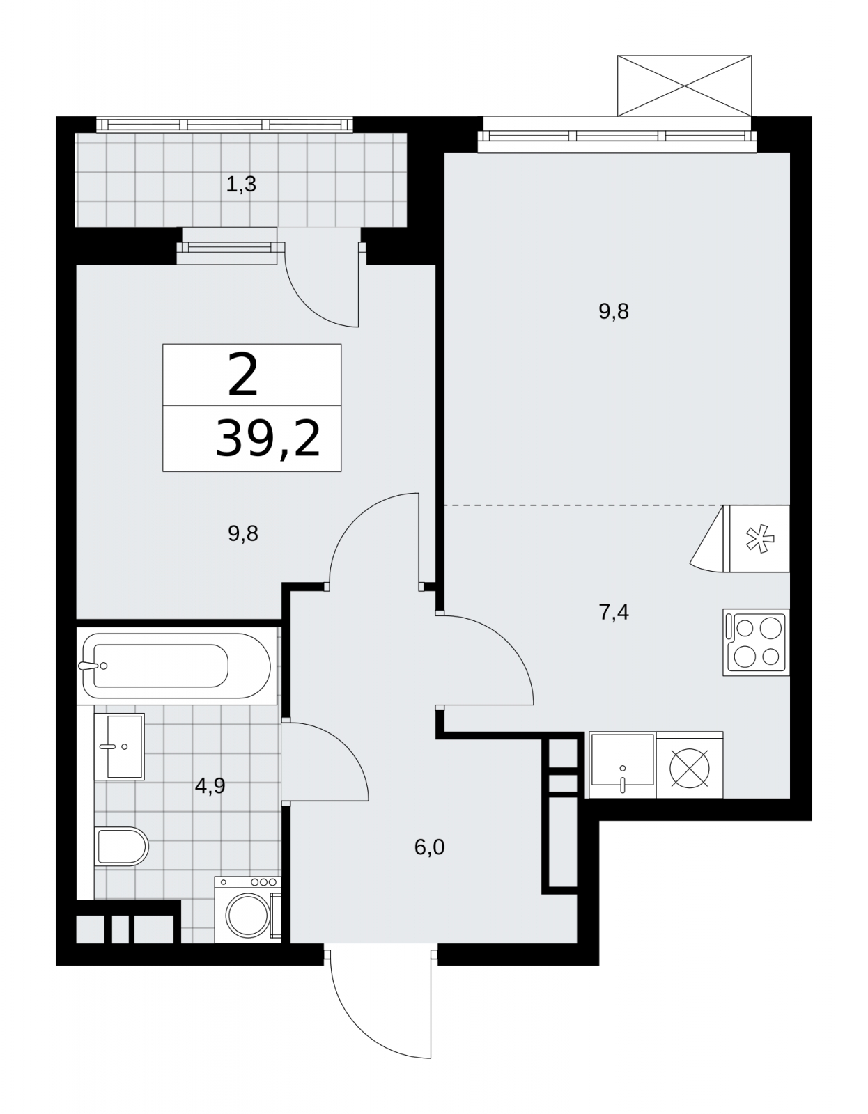 3-комнатная квартира с отделкой в ЖК Прокшино на 18 этаже в 1 секции. Сдача в 1 кв. 2026 г.